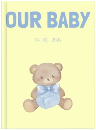 Capa ilustrada Our Baby, para guardar as fotografias do bebé.